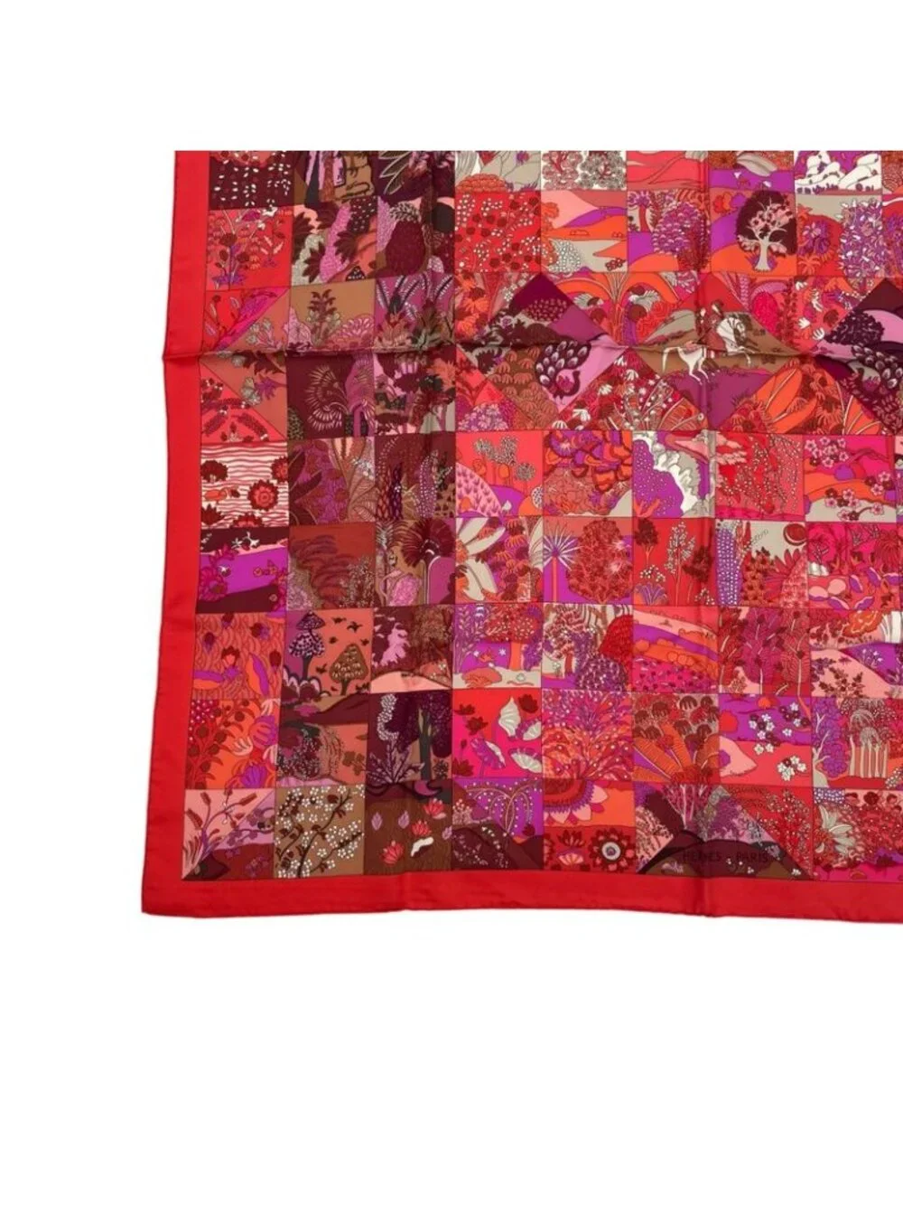 Hermes Scarf Carre 90 Silk Tout En Quilt Red